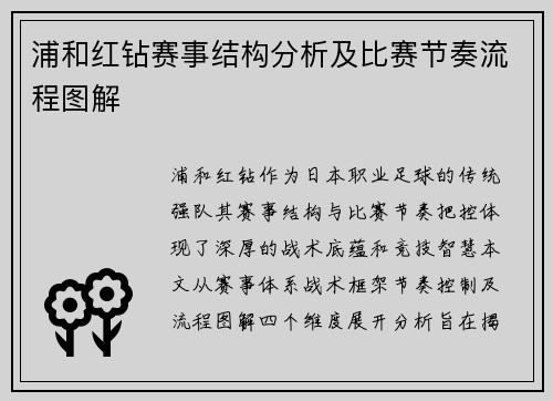 浦和红钻赛事结构分析及比赛节奏流程图解